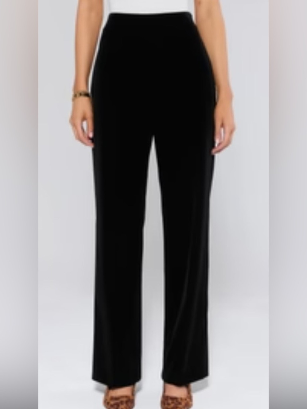 Little Moon Black Wide-Leg glossy Trousers